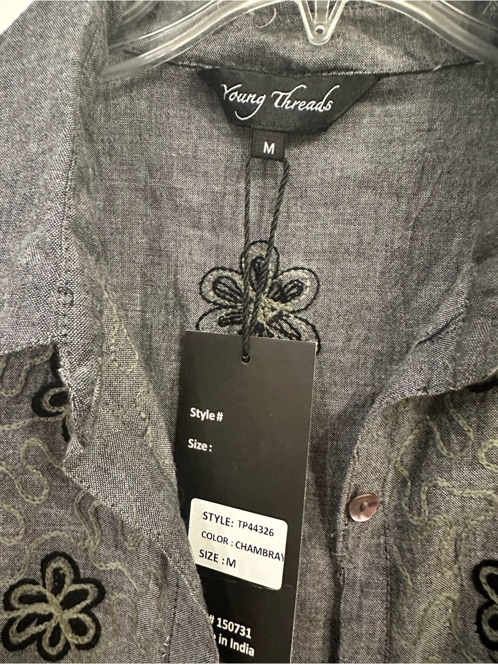 NWT Young Threads Patchwork Embroidered Tunic Shirt Dress MSRP 88 - Picture 4 of 11